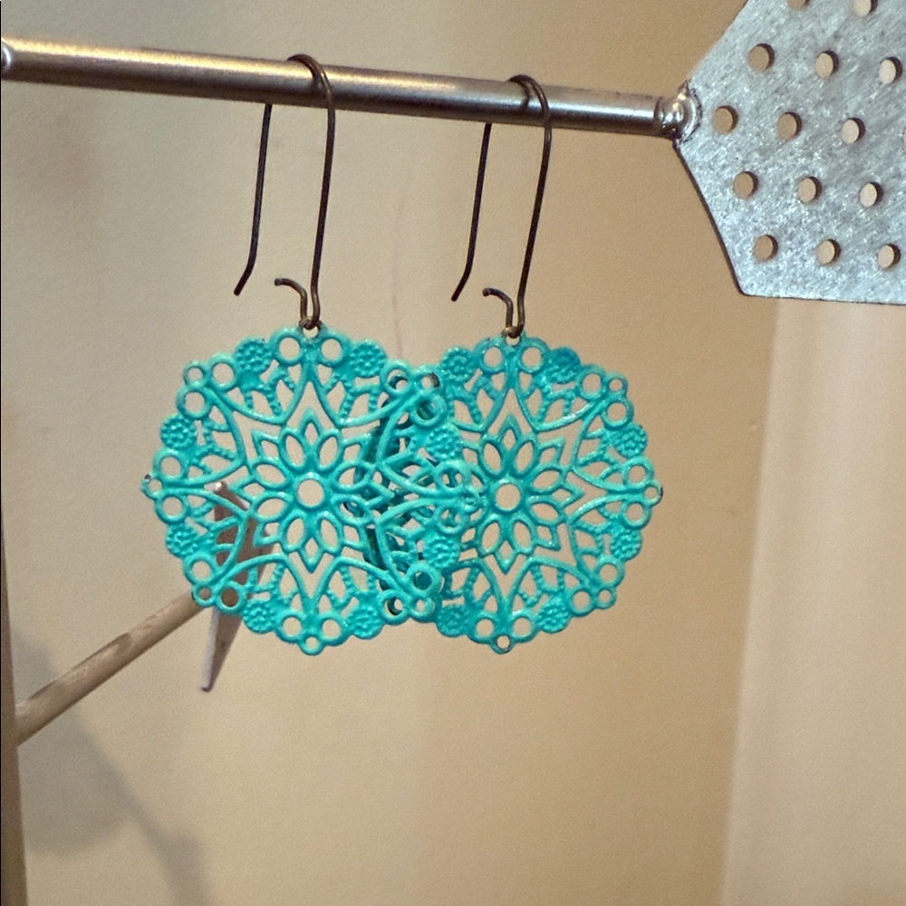 Turquoise Filigree Earrings